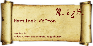 Martinek Áron névjegykártya