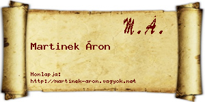 Martinek Áron névjegykártya